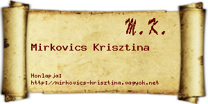 Mirkovics Krisztina névjegykártya